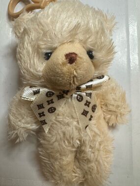 New Teddy bear bag charm keychain- tan